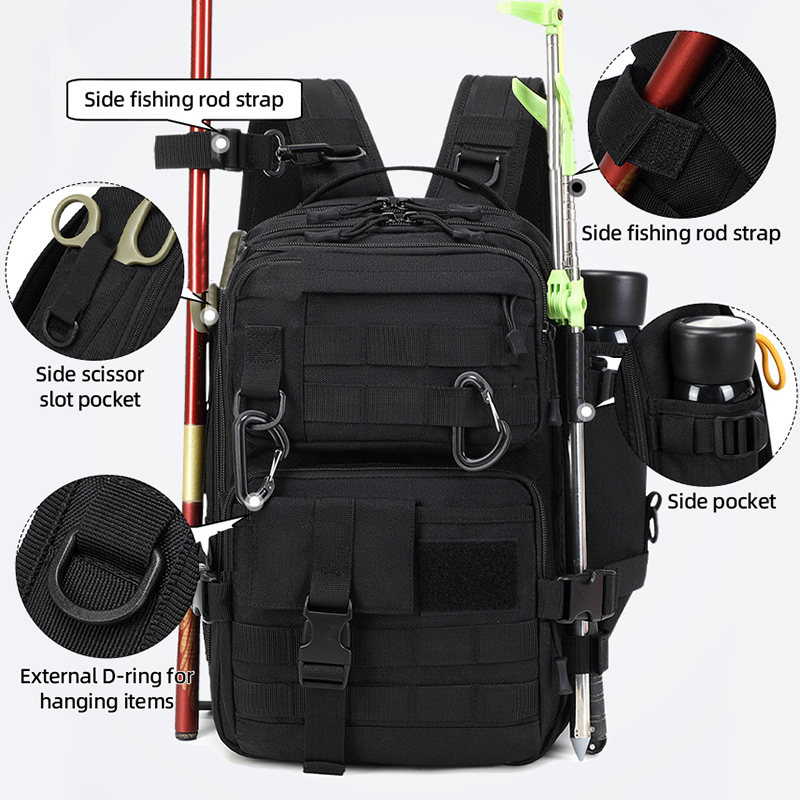 Fishing Equipment Bag - Zaino Tattico da Campeggio, Grande Borsa