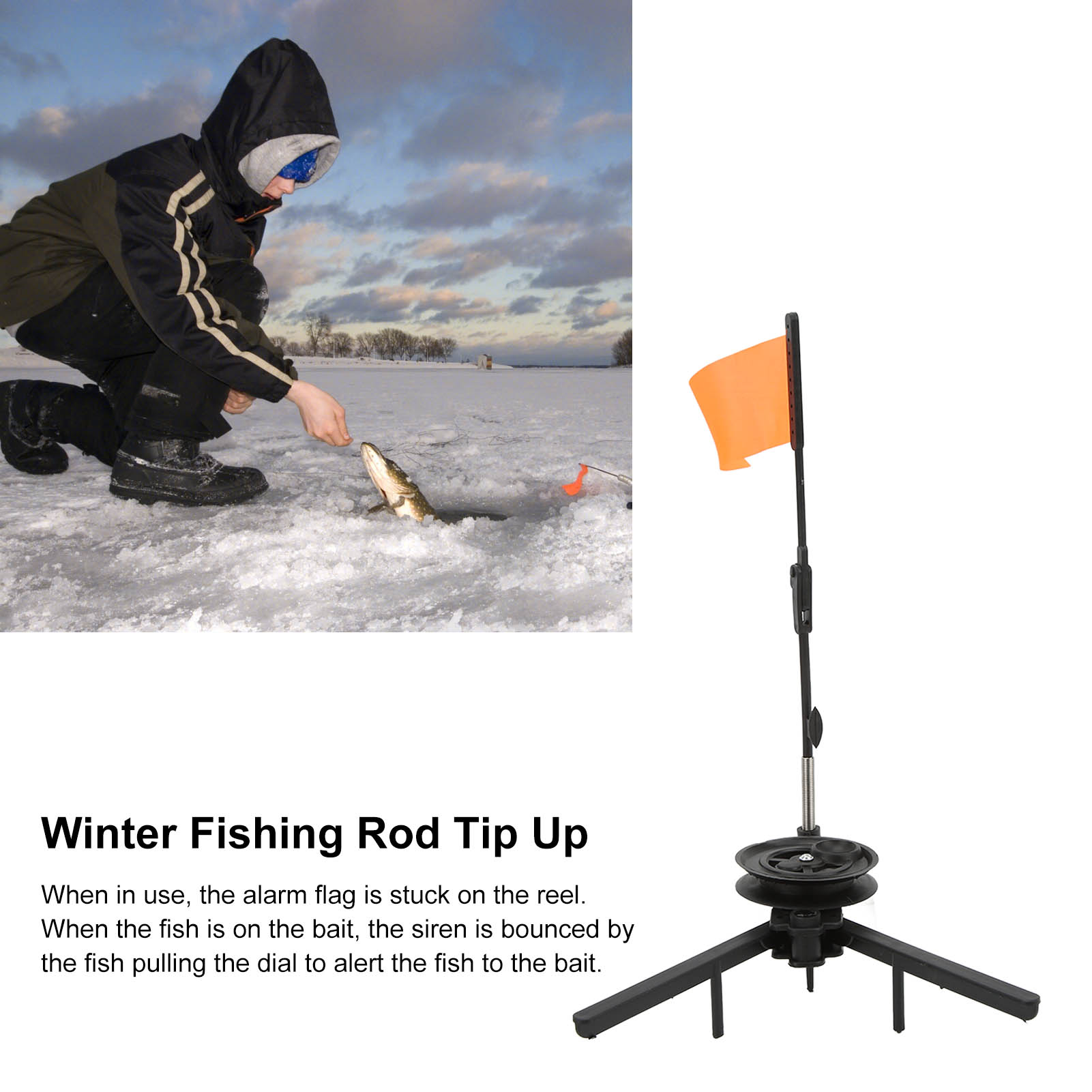 Ice Fishing Tip Up - Canna da pesca sul ghiaccio pieghevole